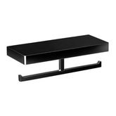 Arcisan Eneo Double Streamline Toilet Roll Holder With Shelf 30cm - Matt Black